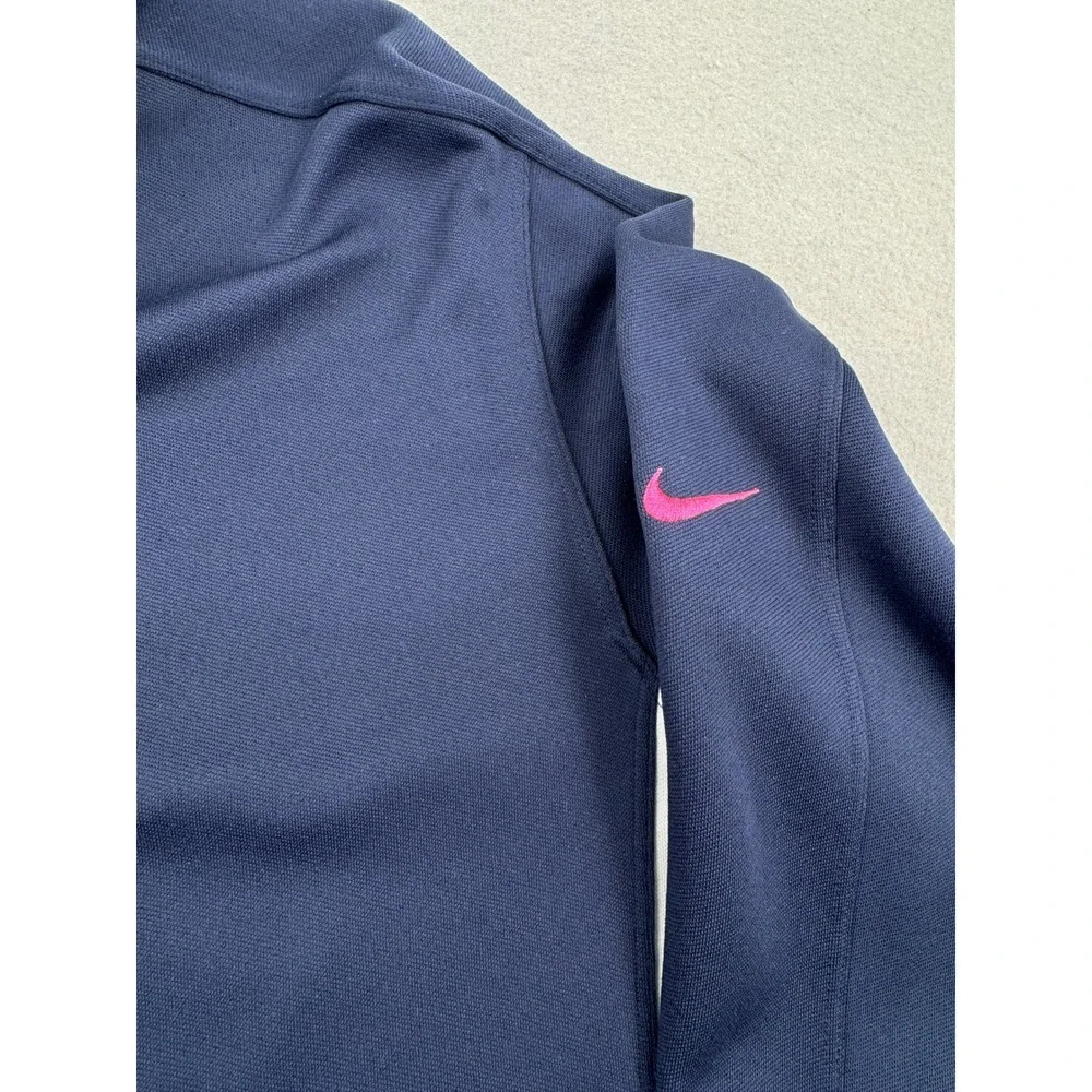 Nike Golf Tour Performance Mens L Navy/Pink Dri-FIT Quarter 1/4 Zip Pullover